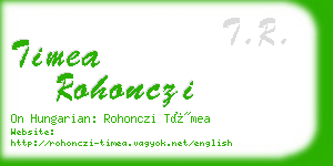 timea rohonczi business card